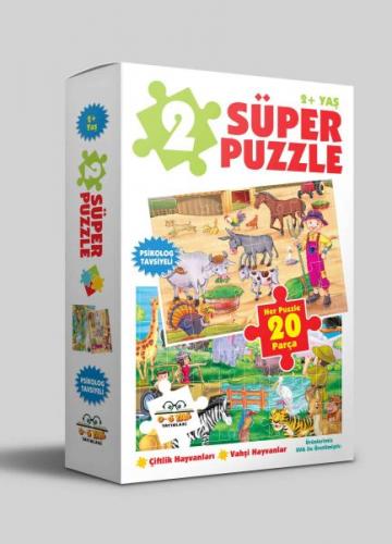 2 Süper Puzzle / Çiftlik Hayvanları - Vahşi Hayvanlar 2+ Yaş - - 0-6 Y