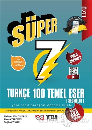7. Sınıf Süper Türkçe 100 Temel Eser Paragraf Deneme Kitabı - Meltem A