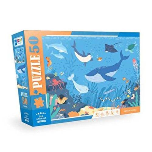 Blue Focus Sea Animals (Deniz Hayvanları) 50 Parça Puzzle - - Blue Foc