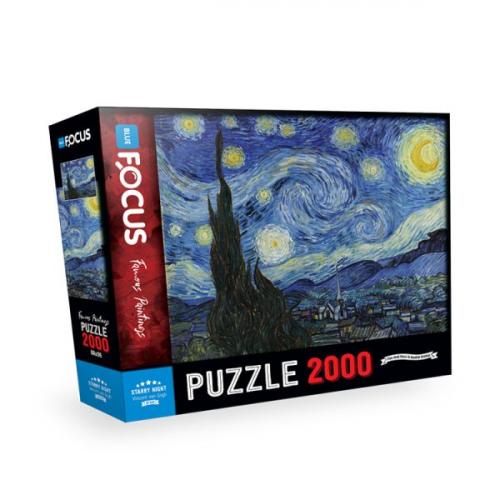 Blue Focus Starry Night (Yıldızlı Gece) - Puzzle 2000 Parça - - Blue F