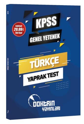 KPSS Türkçe Yaprak Test - Kolektif - Doktrin Yayınları - KPSS Kitaplar