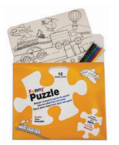 Funny Mat Puzzle - Taşıtlar 30x40cm - - Akademi Çocuk