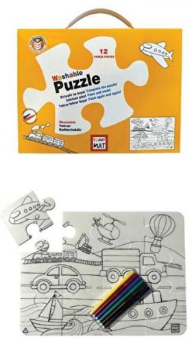 Funny Mat Washable Puzzle - Taşıtlar - - Akademi Çocuk