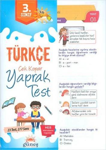 3. Sınıf Türkçe Çek Kopar Yaprak Test - Kolektif - Güneş Yayın Dağıtım