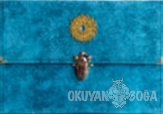 Hatim Çantalı Orta Boy Nubuk Kadife Kuran-ı Kerim Petrol Mavisi - Elma