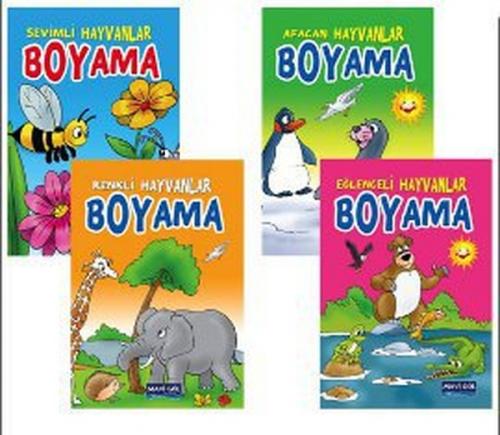 Eğlenceli Hayvanlar Boyama (4 kitap) - Kolektif - Mavi Göl Yayınları