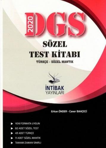 2020 DGS Sözel Test Kitabı Türkçe- Sözel Mantık - Erkan Önder - İntiba