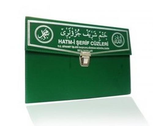 Kur'an-ı Kerim 30 Cüz Hatim Seti (Orta Boy, Çantalı, Yeşil Kapak, Kod: