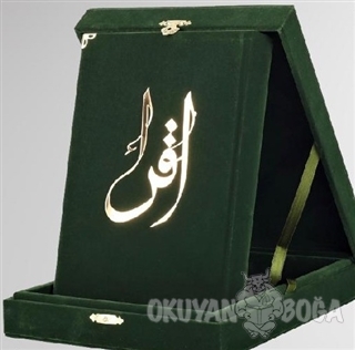 Kur'an-ı Kerim (Orta Boy-Kadife Kutulu Zümrüt Yeşil Renk) (Ciltli) - M