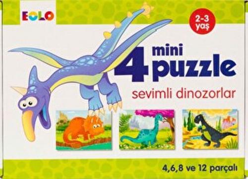 Sevimli Dinozorlar - 4 Mini Puzzle - - Eolo Yayıncılık