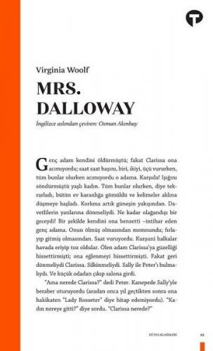 Mrs. Dalloway - Virginia Woolf - Turkuvaz Kitap