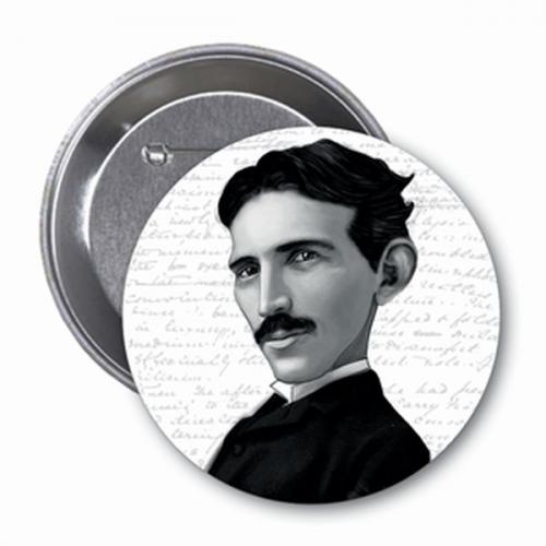 Nikola Tesla (Karikatür) - Rozet - - Aylak Adam - Hobi