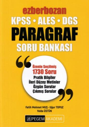 2019 KPSS ALES DGS Ezberbozan Paragraf Soru Bankası - Fatih Mehmet Muş