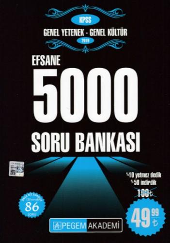 2019 KPSS Genel Yetenek Genel Kültür Efsane 5000 Soru Bankası - Kolekt