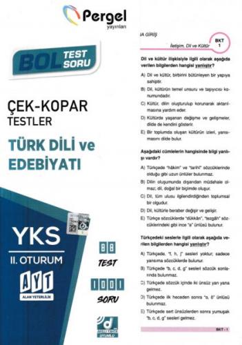 Pergel AYT Türk Dili ve Edebiyatı Çek-Kopar Yaprak Test (Yeni) - - Per