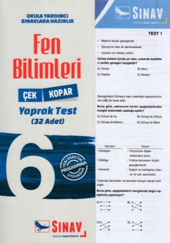 Sınav 6. Sınıf Fen Bilimleri Çek Kopar Yaprak Test (Yeni) - Kolektif -