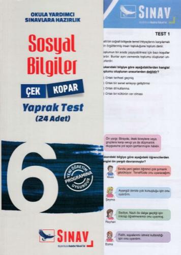 Sınav 6. Sınıf Sosyal Bilgiler Çek Kopar Yaprak Test (Yeni) - Kolektif