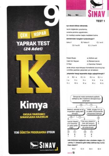 9. Sınıf Kimya Çek Kopar Yaprak Test - Kolektif - Sınav Yayınları