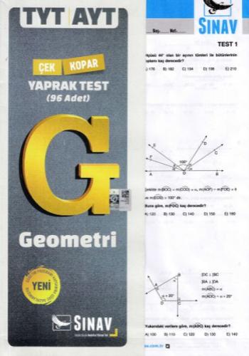 TYT AYT Geometri Çek Kopar Yaprak Test - Kolektif - Sınav Yayınları