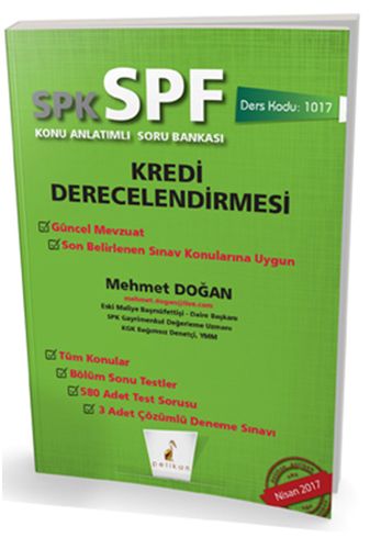 SPK - SPF Kredi Derecelendirmesi Konu Anlatımlı Soru Bankası - Mehmet 