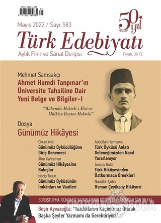 Türk Edebiyatı Aylık Fikir ve Sanat Dergisi Sayı: 583 Mayıs 2022 - Kol
