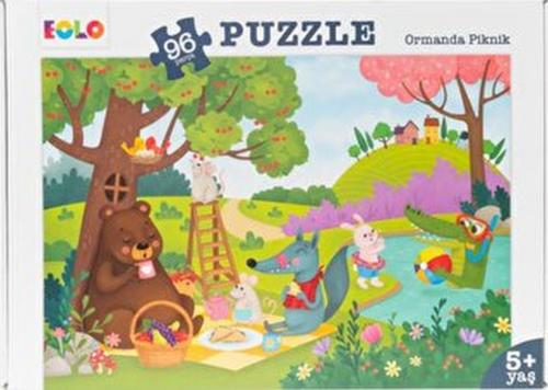 Ormanda Piknik - 96 Parça Puzzle (5 Yaş) - - Eolo Yayıncılık